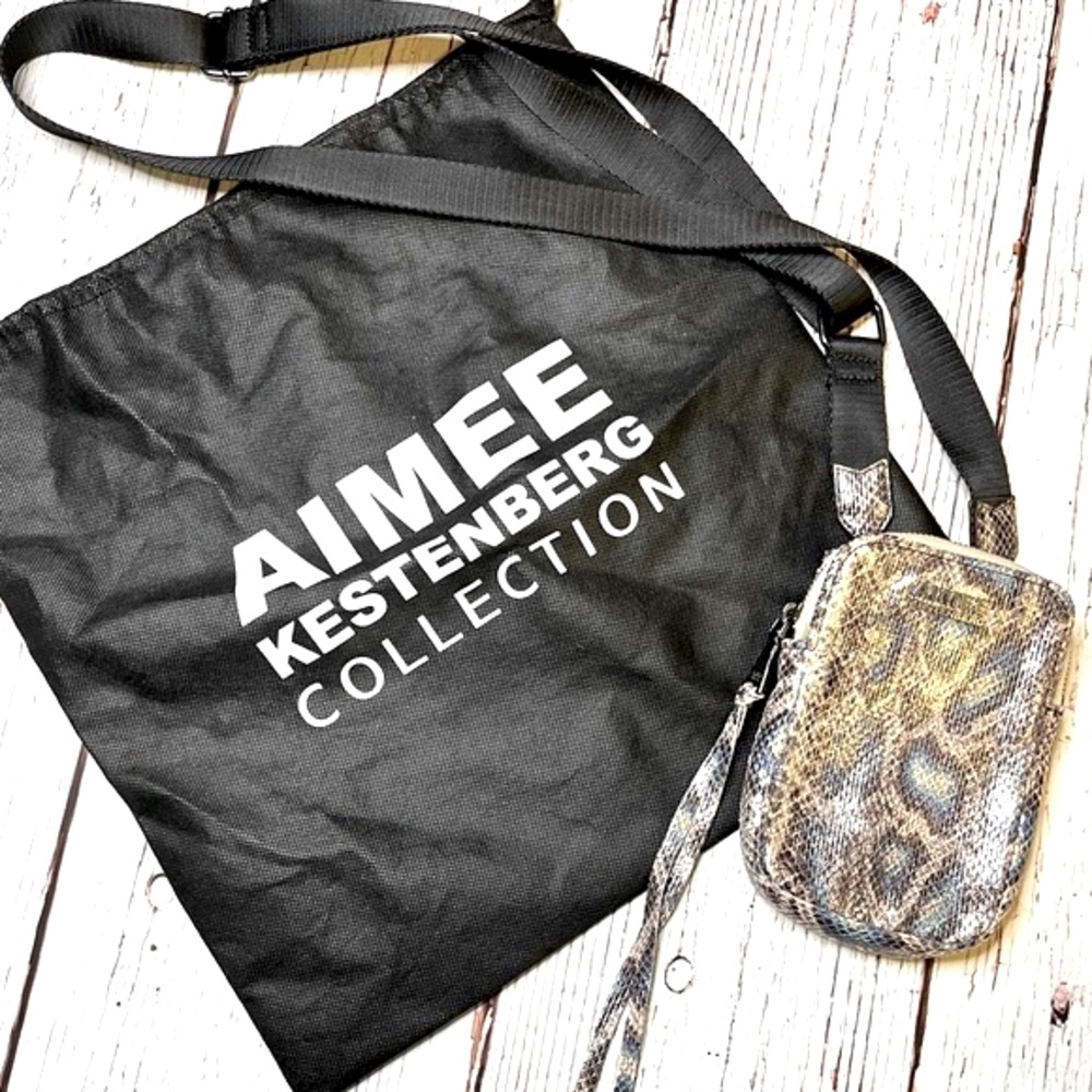 Aimee Kestenberg Just Saying Snake Embossed Leather Stadium Bag